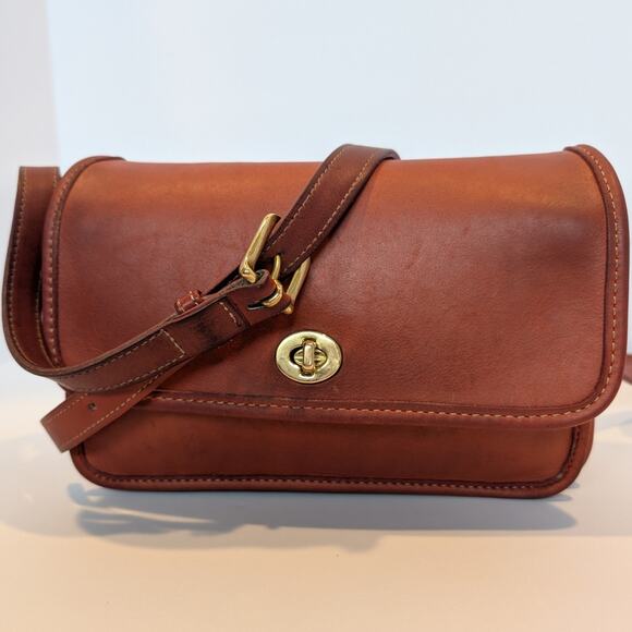 Vintage Coach Compartment Bag - 9850 - British Tan - 1995 - Made In The US - Picture 1 of 15